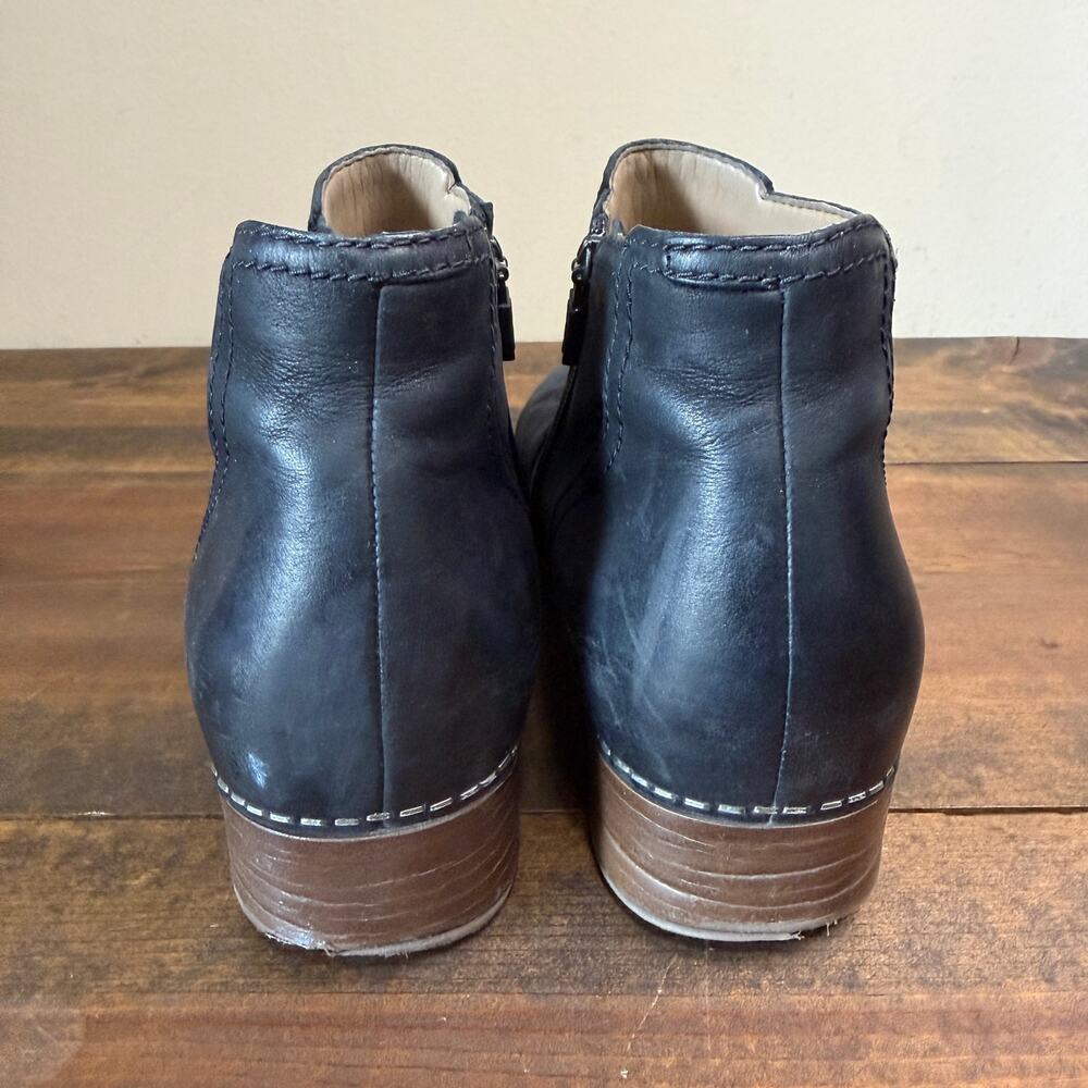 Dansko Women's Barbara Black Burnished Nubuck Ankle Bootie Size 39 US 9 - Picture 4 of 11